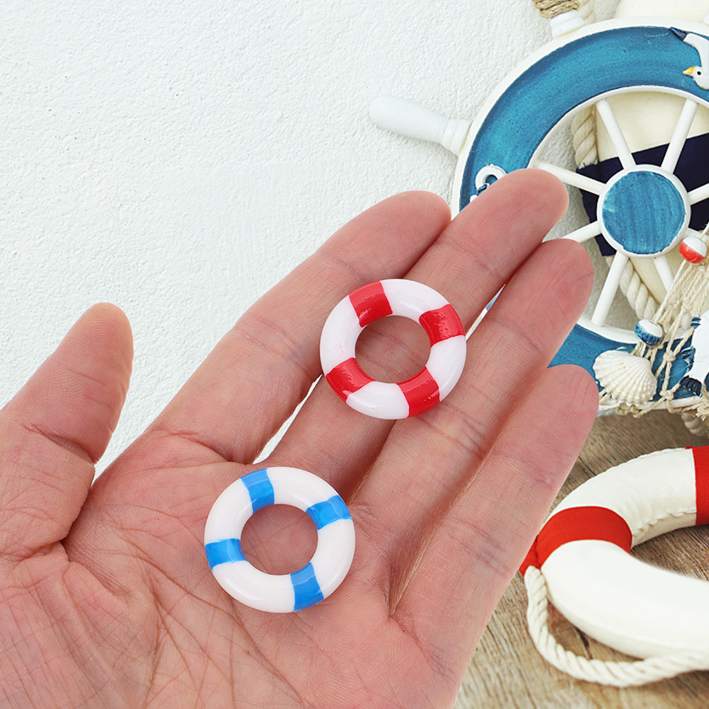 Bonsai Garden Decor - 24Pcs Miniature Resin Life Rings Mediterranean