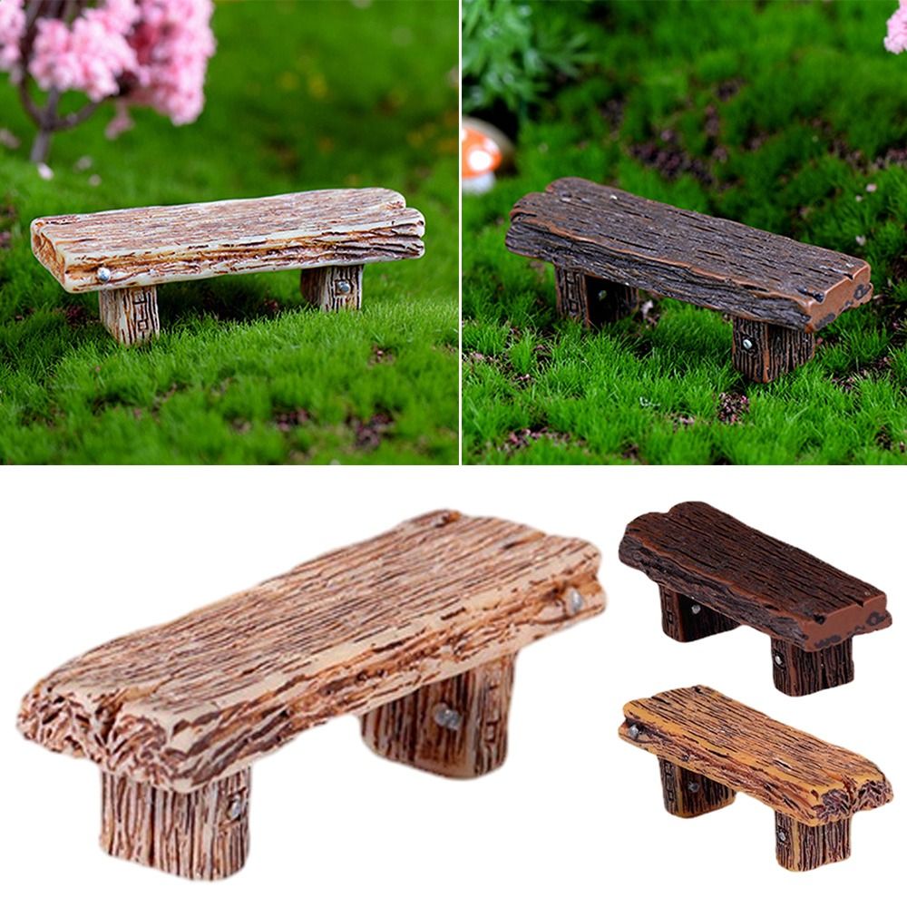 Bonsai Garden Bench - 1PC Mini Wooden Park Bench Chair