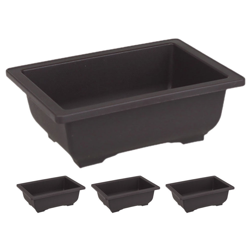 Bonsai Garden Decor - 4Pcs Rectangular Plastic Flowerpot Large Bonsai