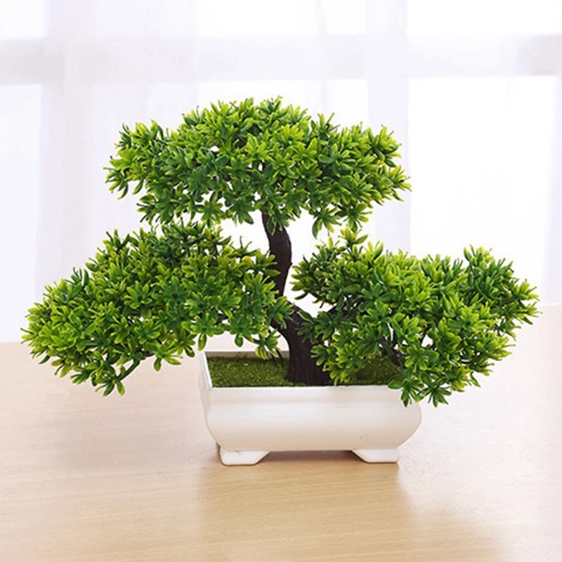 Bonsai Garden Bench - 1Pcs Green Artificial Plants Bonsai Plastic
