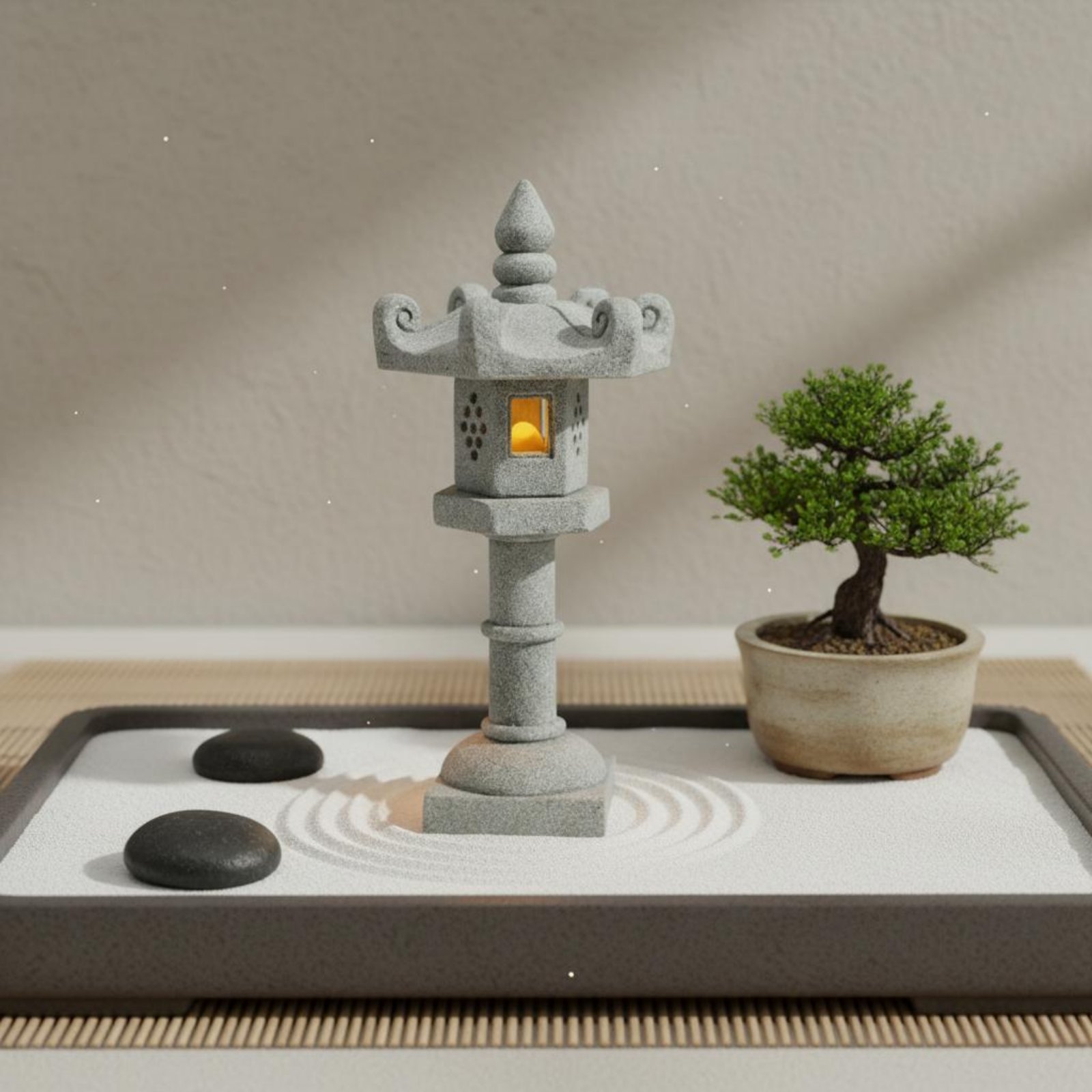 Miniature Stone Lantern Antiqu - Japanese Garden Bonsai のレビューと価格