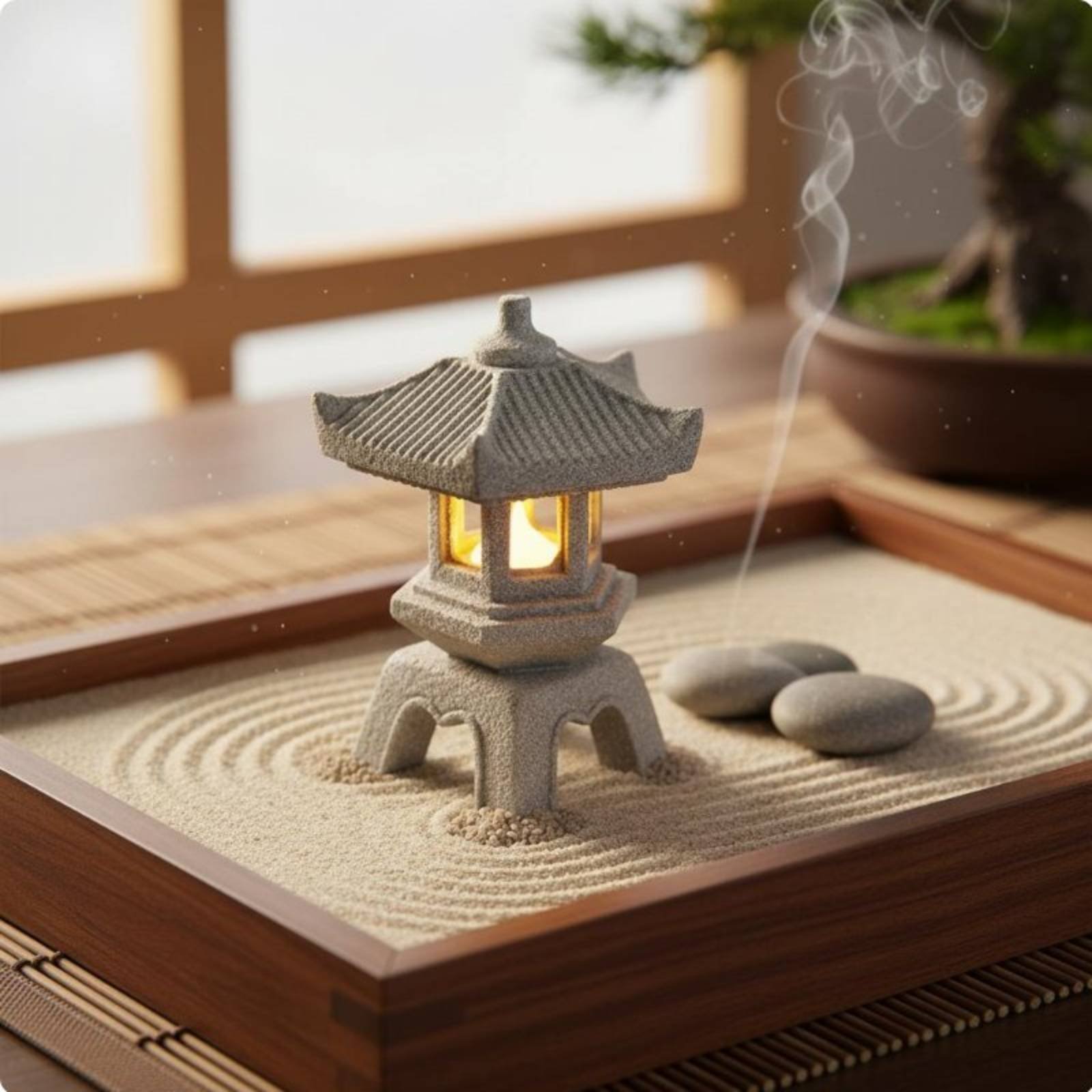 Miniature Stone Lantern Antiqu - Japanese Garden Bonsai のレビューと価格