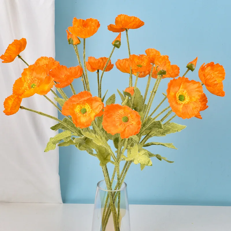 4 Head Artificial Flowers Popp - Bonsai Garden Decor のレビューと価格