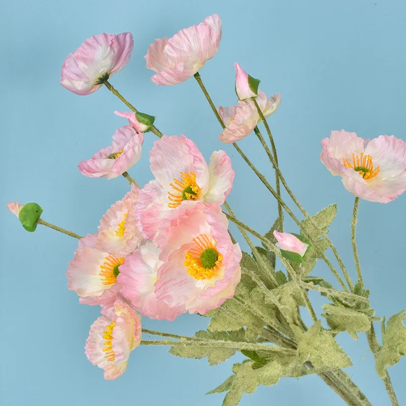 4 Head Artificial Flowers Popp - Bonsai Garden Decor のレビューと価格