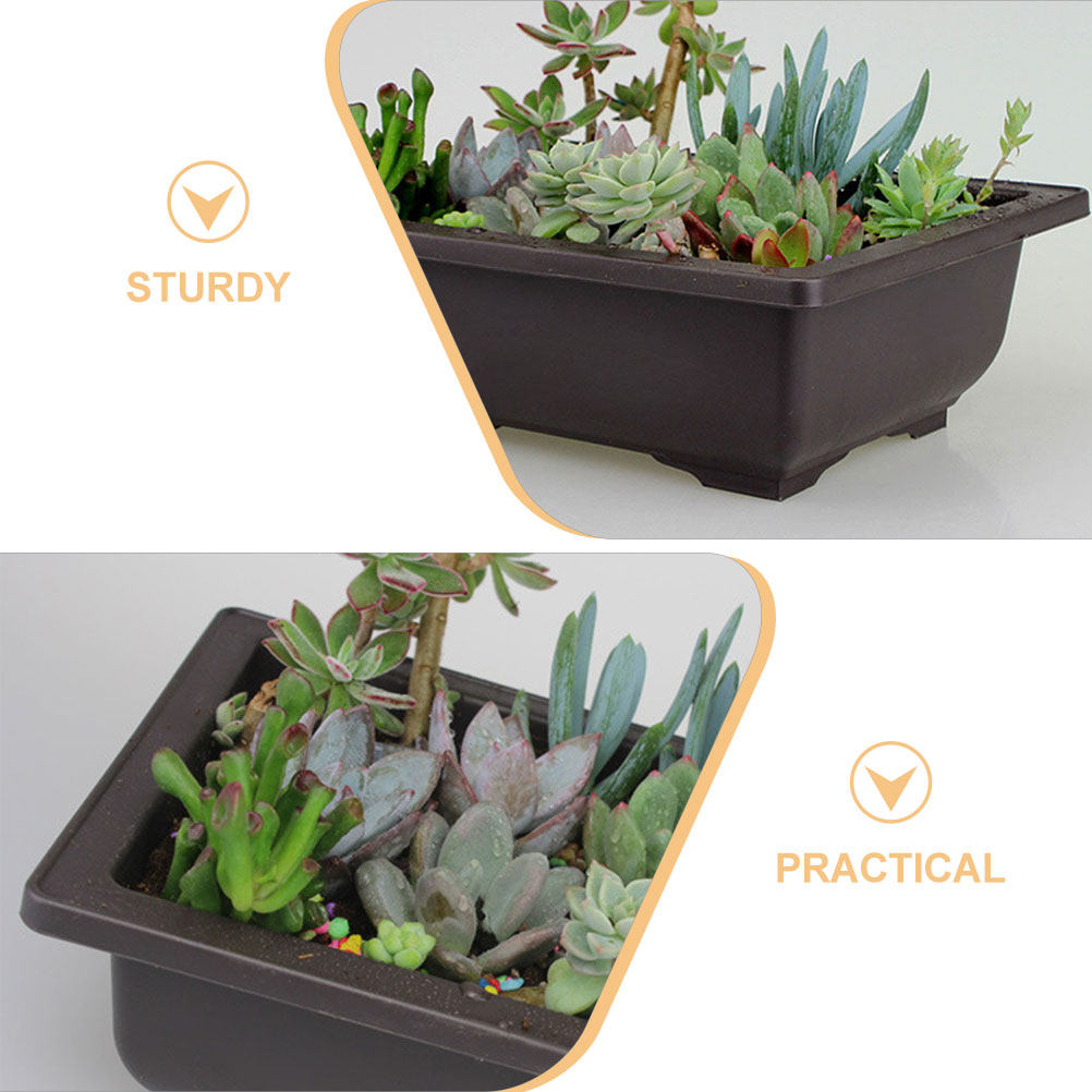 4Pcs Rectangular Plastic Flowe - Bonsai Garden Decor のレビューと価格