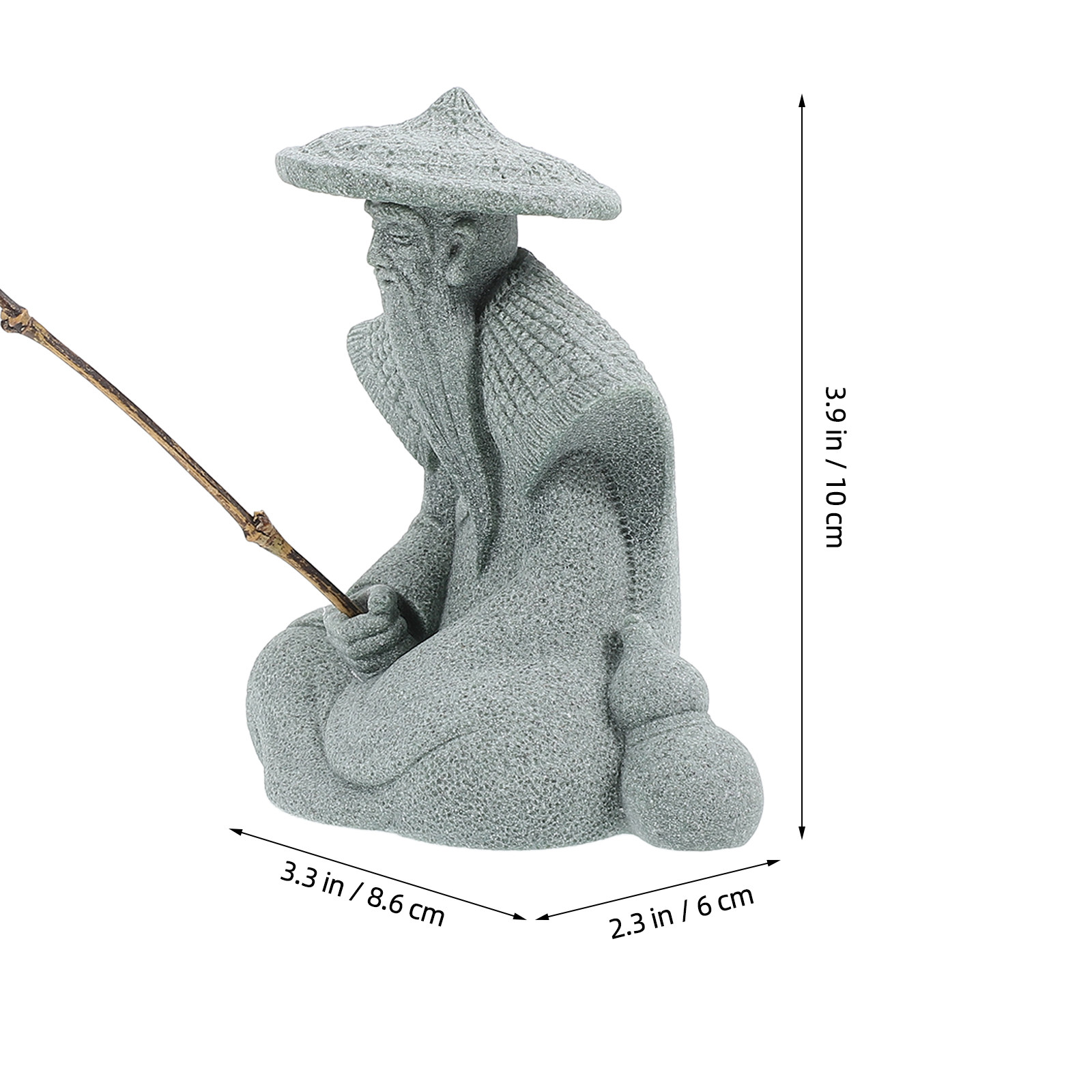 Mini Fisherman Statue Resin Ga - Bonsai Garden Decor のレビューと価格