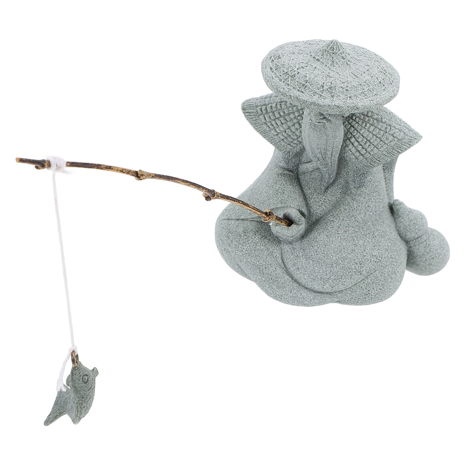 Mini Fisherman Statue Resin Ga - Bonsai Garden Decor のレビューと価格