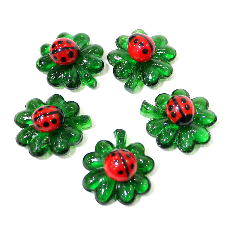 5pcs Green Mini Glass Four-Lea - Bonsai Garden Bench のレビューと価格