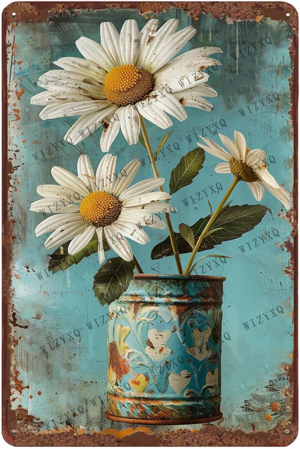 Metal Signs White Daisy Flower - Bonsai Garden Decor のレビューと価格