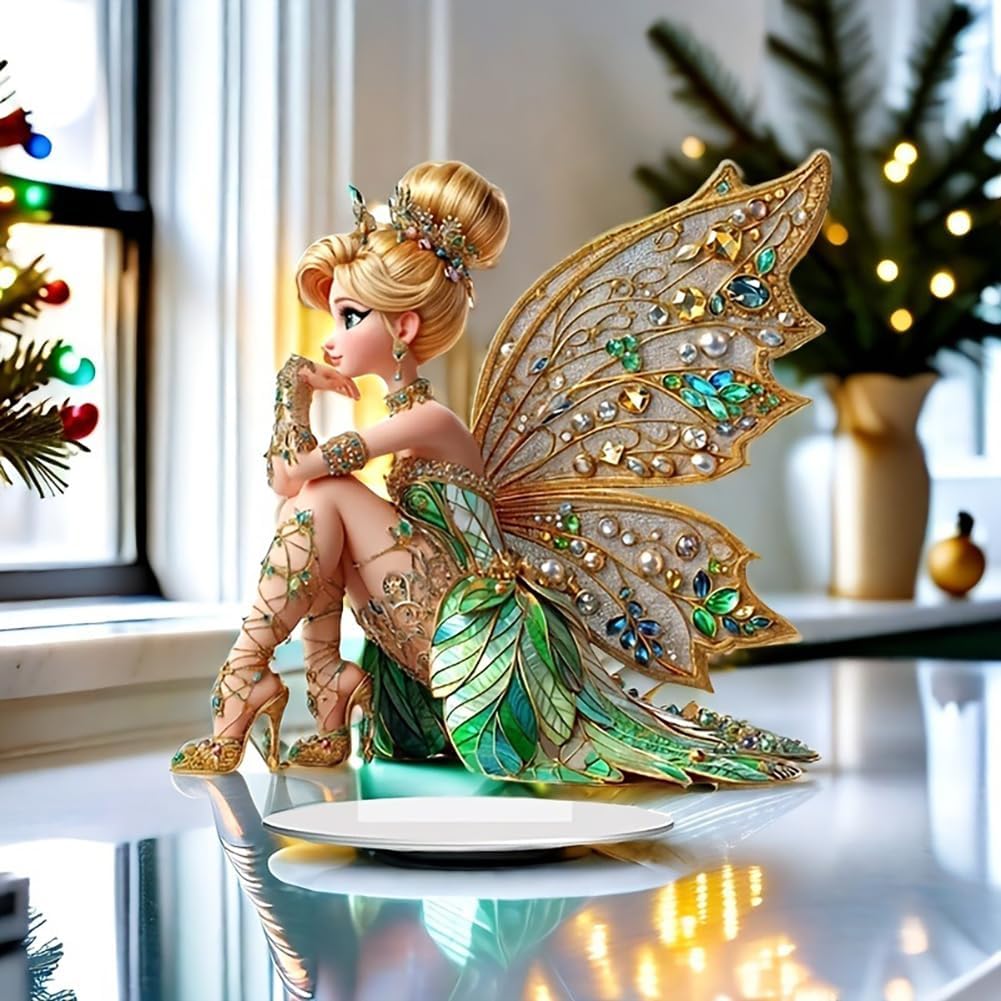 Mini Table Flower Fairy Statue - Bonsai Garden Bench のレビューと価格