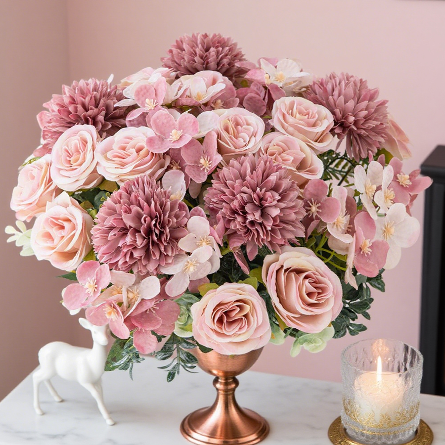 1/4pcs Artificial Flower Rose  - Bonsai Garden Decor のレビューと価格