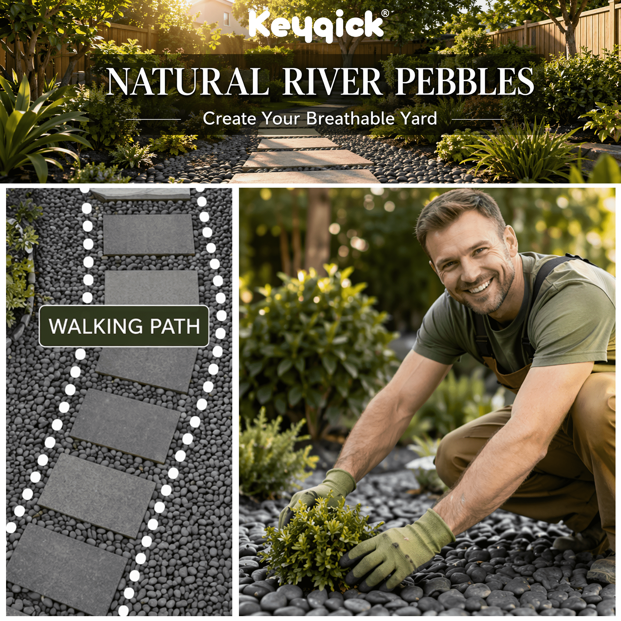 9lbs Beach Pebbles, Natural Gr - Bonsai Garden Decor のレビューと価格